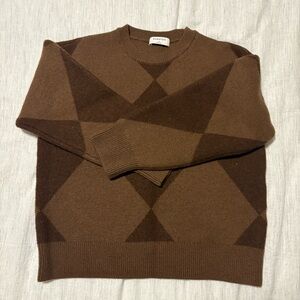 Babaton Aritzia Argyle Crewneck Sweater